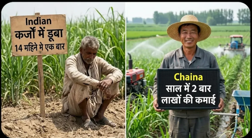 Ganna Kheti ki New Technique se lakhon kamata kisan aur purane tarike se karze me duba kisan