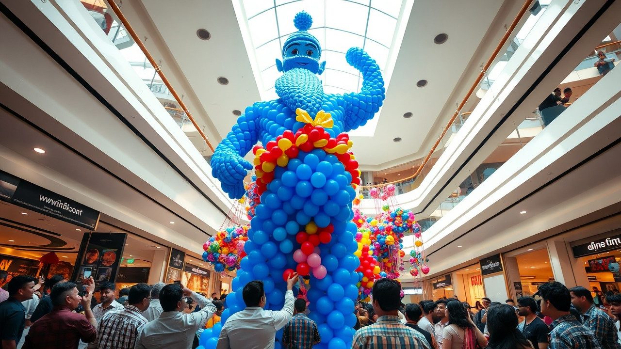 Balloon Business Idea in Hindi huge genie sculpture